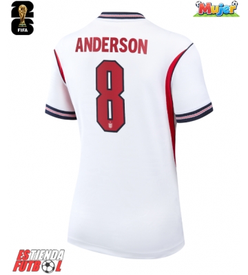 Inglaterra Elliot Anderson #8 Primera Equipación Mujer Mundial 2026 Manga Corta